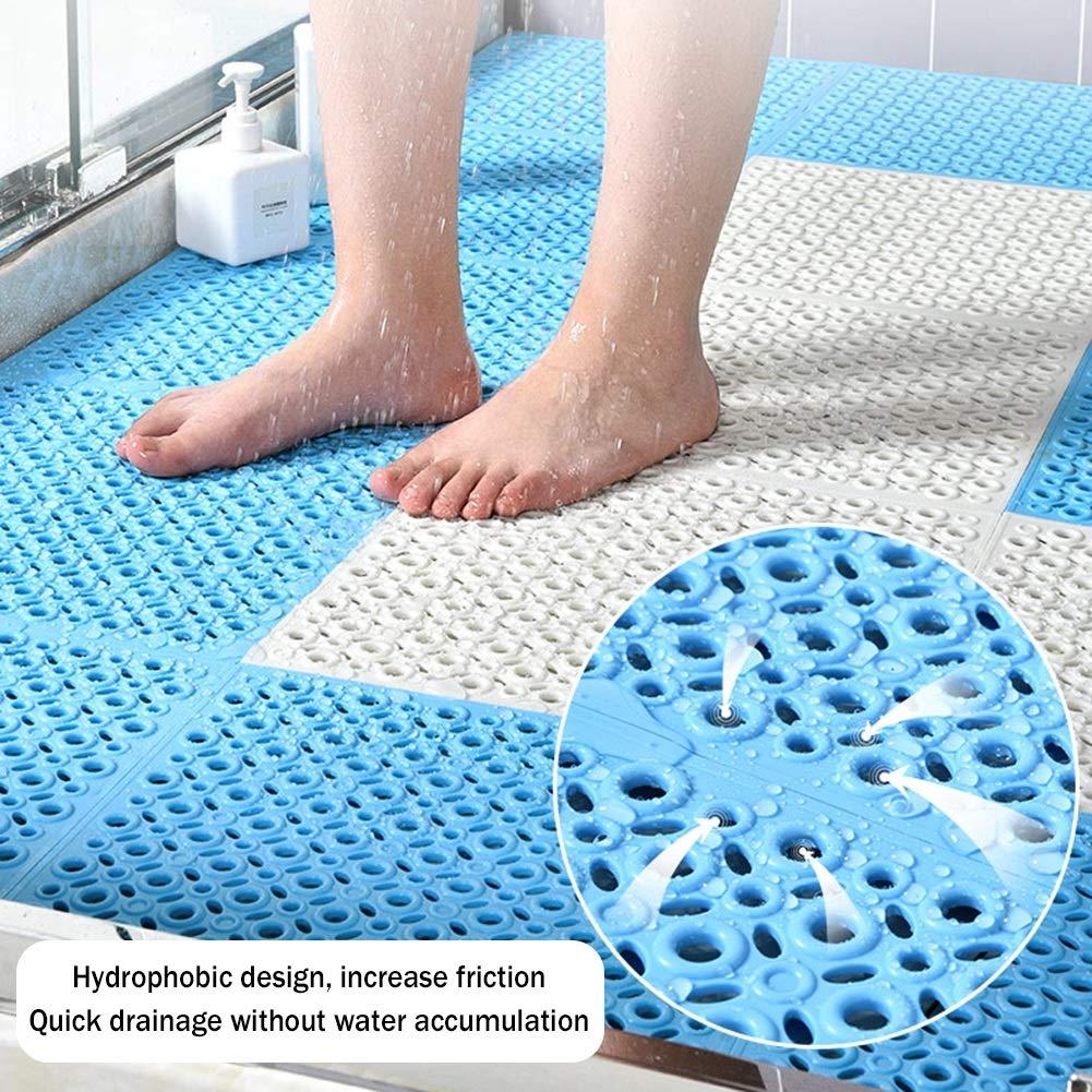 ALGFree-Foam Floor Tiles Interlocking Rubber Floor Tiles Bath Shower Mat, Not-Slip Tread Areas Pool Shower Locker Room Bathroom Deck Patio Garage ALGFree (Color : C, Size : 4PCS)
