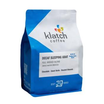 GoCoffeeGo Klatch Coffee "Decaf Sleeping Goat Blend" Medium Roasted Whole Bean Coffee - 2 Pound Bag