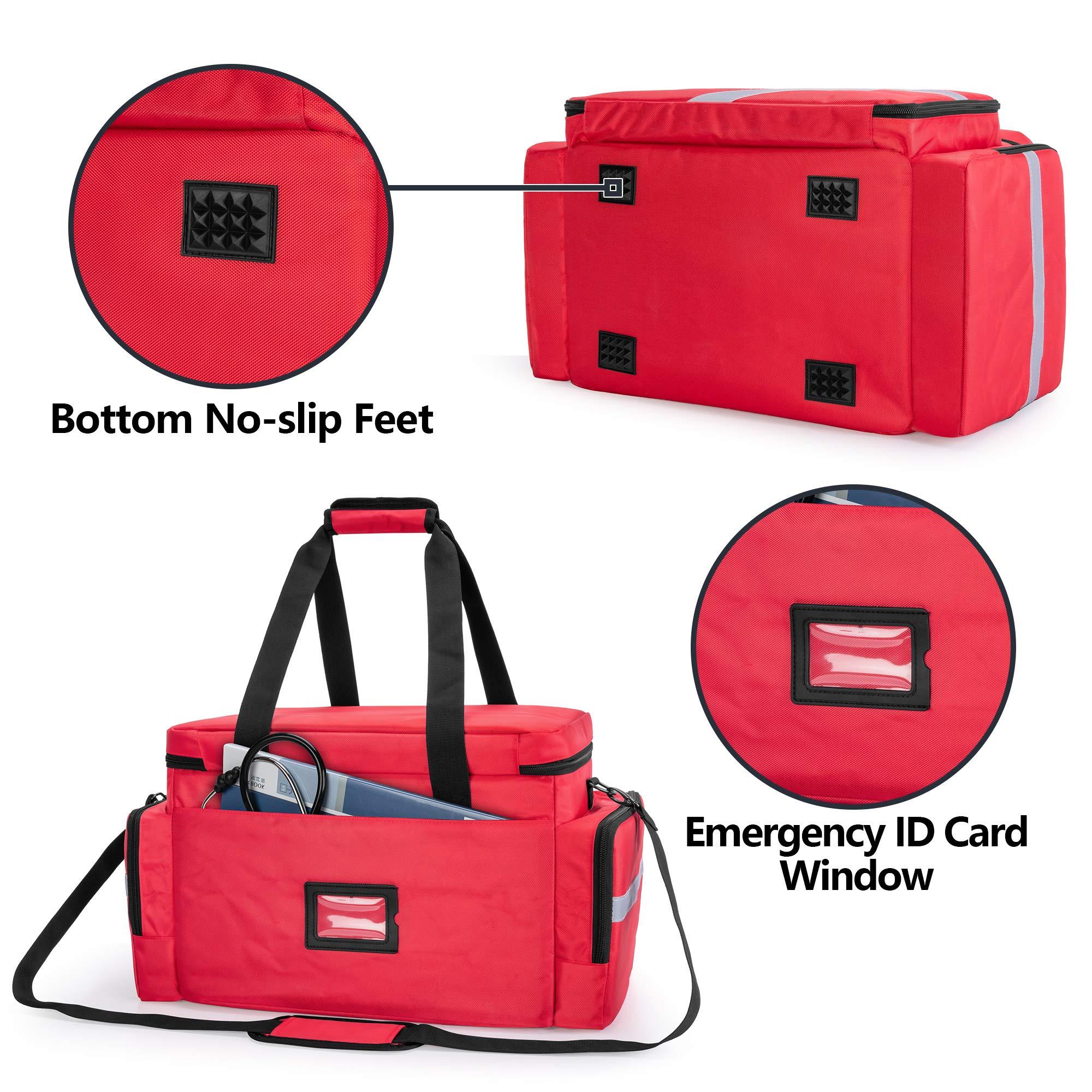 Trunab Trunab First Aid Bag Empty, Professional Medical Bag Emergency Responder Trauma Bag with Inner Dividers and No-Slip Bottom, Ideal for EMT, EMS, Paramedics, Bag ONLY