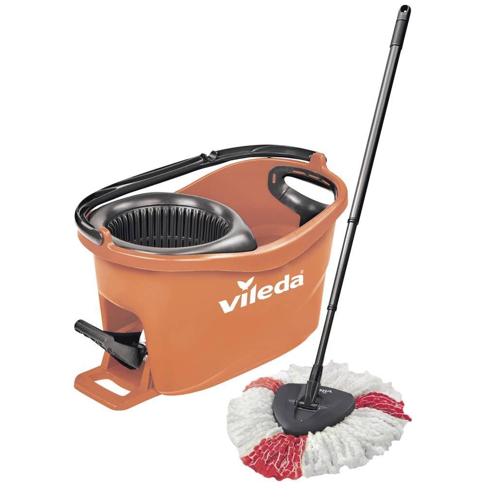 Vileda Vileda Turbo EasyWring & Clean Complete Set, Mop and Bucket with Power Spinner, Coral