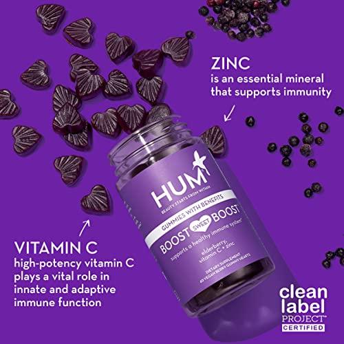 HUM HUM Boost Sweet Boost Gummies - Immunity Multivitamin with Vitamin C, Zinc & Elderberry for General Wellness (60 Vegan Gummies)