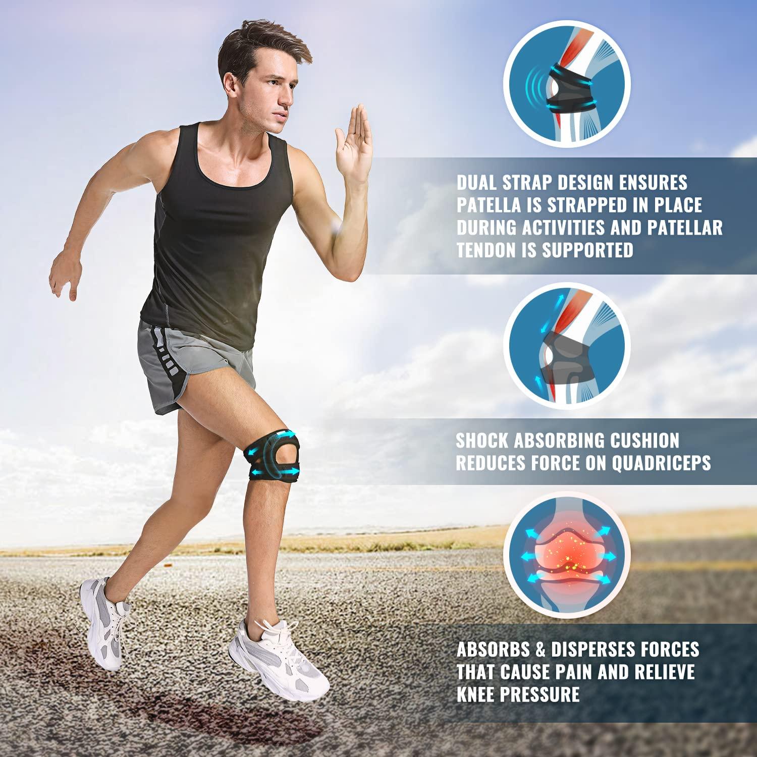 Fit Geno Fit Geno 1-Pack Patella Knee Brace for Knee Pain, Knee Compression Sleeve Knee Brace for Arthritis Pain and Support, Essential Workout Knee Guard Knee Pads for Women and Men,Small/Medium(Upper Knee:12-22 Inch)