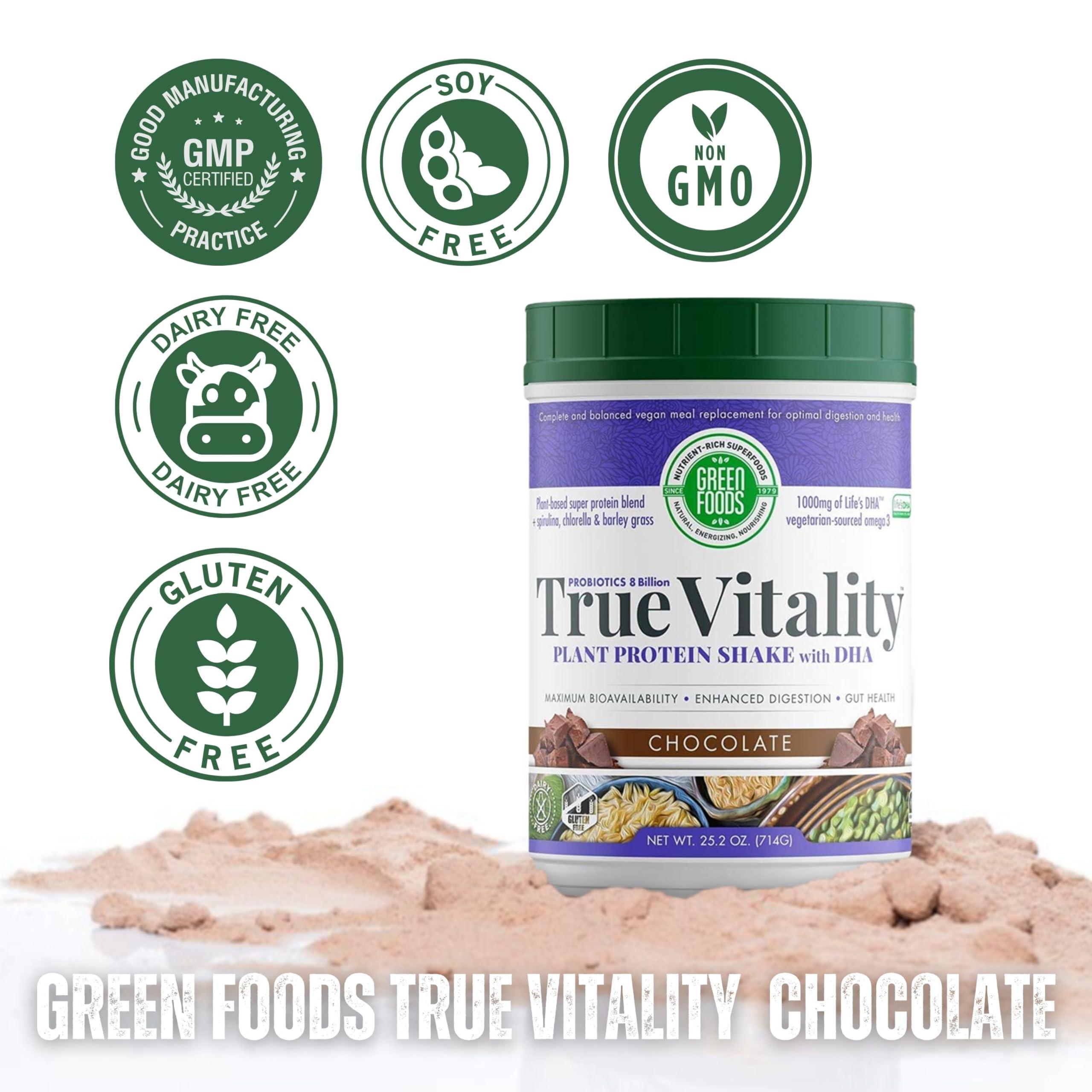 Worldwide Nutrition Worldwide Nutrition Bundle,2 Items: Green Foods True Vitality Pure Nourish Shakes - Vegan Meal Replacement Protein Shake Powder with DHA for Gut Health - 25.2oz Chocolate and Multi-Purpose Key Chain