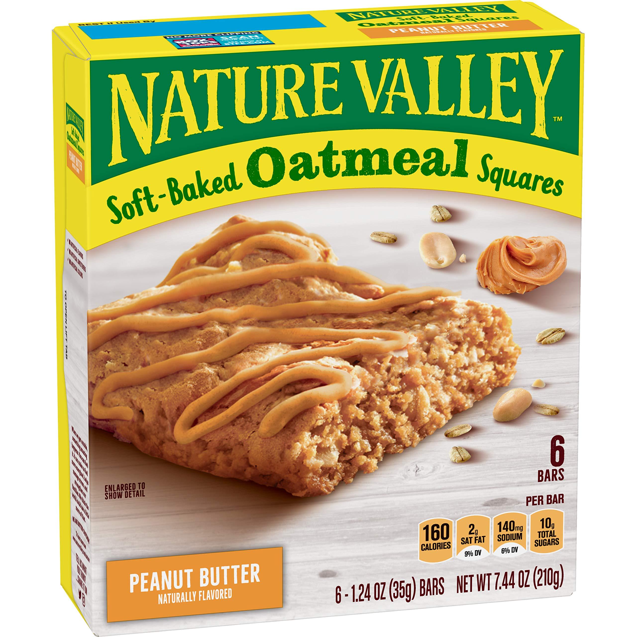 Nature Valley Nature Valley Soft-Baked Oatmeal Squares, Peanut Butter Breakfast Snacks, 6 ct, 7.44 OZ