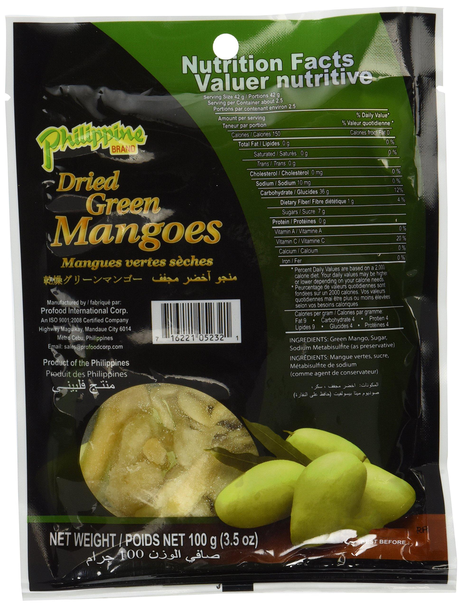 Philippine Phillippine Brand Dried Green Mango Fruit (Tart Sweet) - Naturally Dried