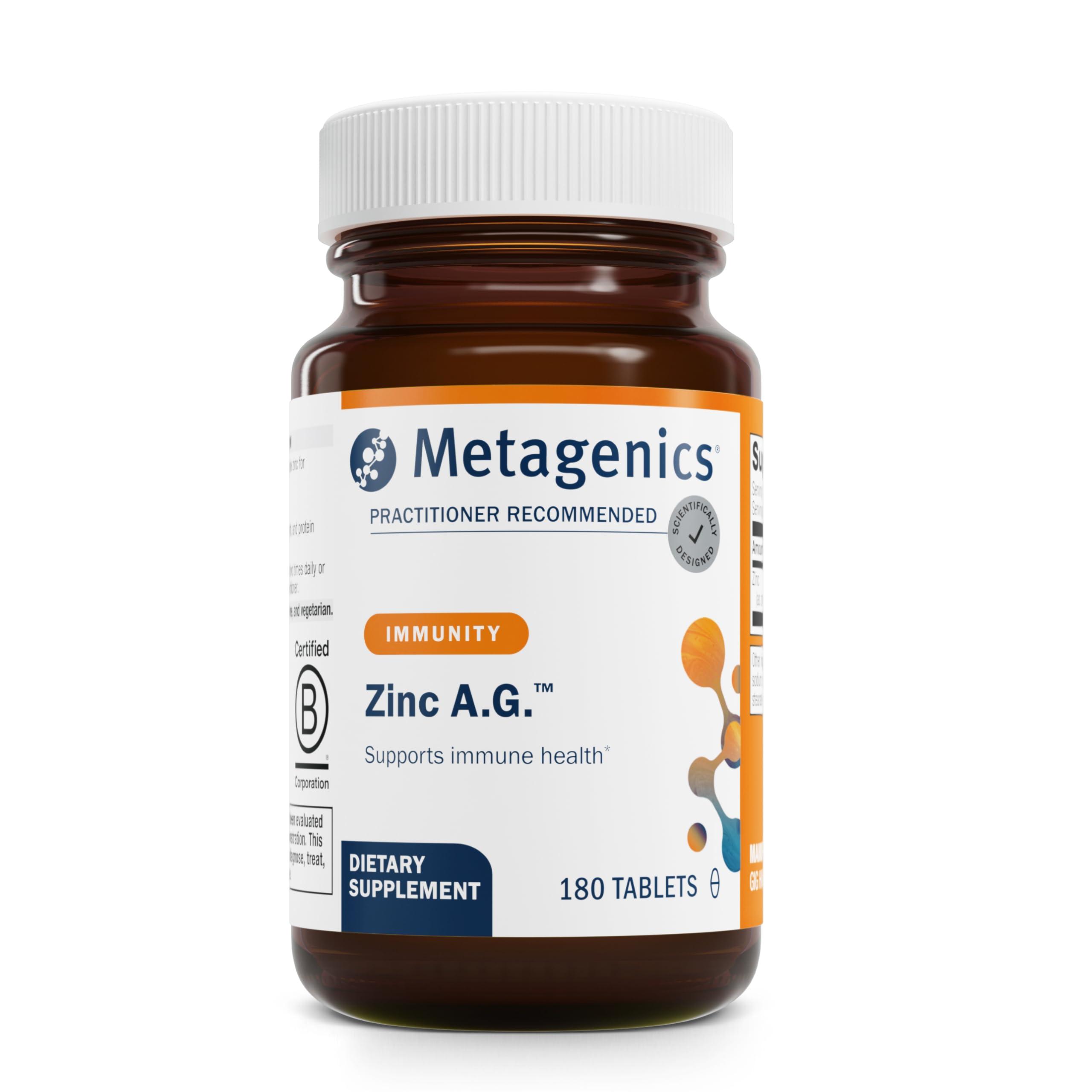 Metagenics Metagenics Zinc A.G. - Highly Absorbable - 20 mg - for Immune Support, Bone Health & Energy Metabolism* - Zinc Arginate & Glycinate - Non-GMO & Gluten-Free - 180 Tablets