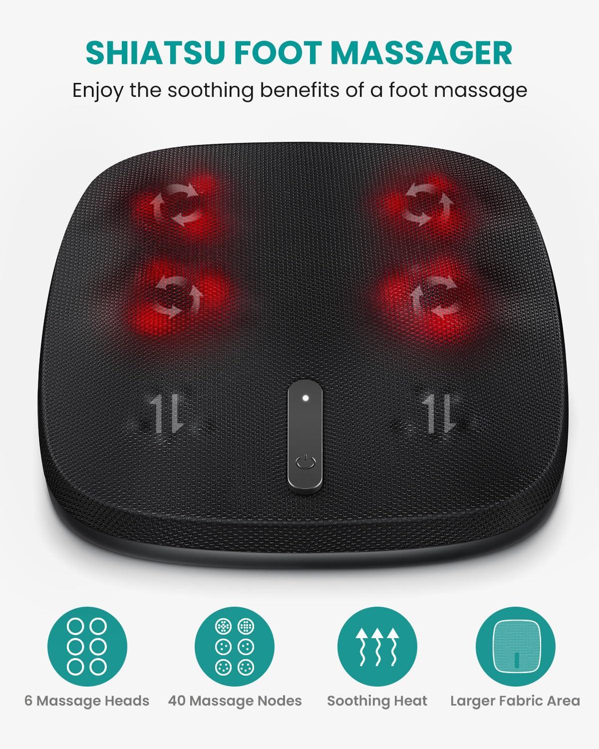 Nekteck Nekteck Neck & Back Massager and Shiatsu Foot Massager with Heat