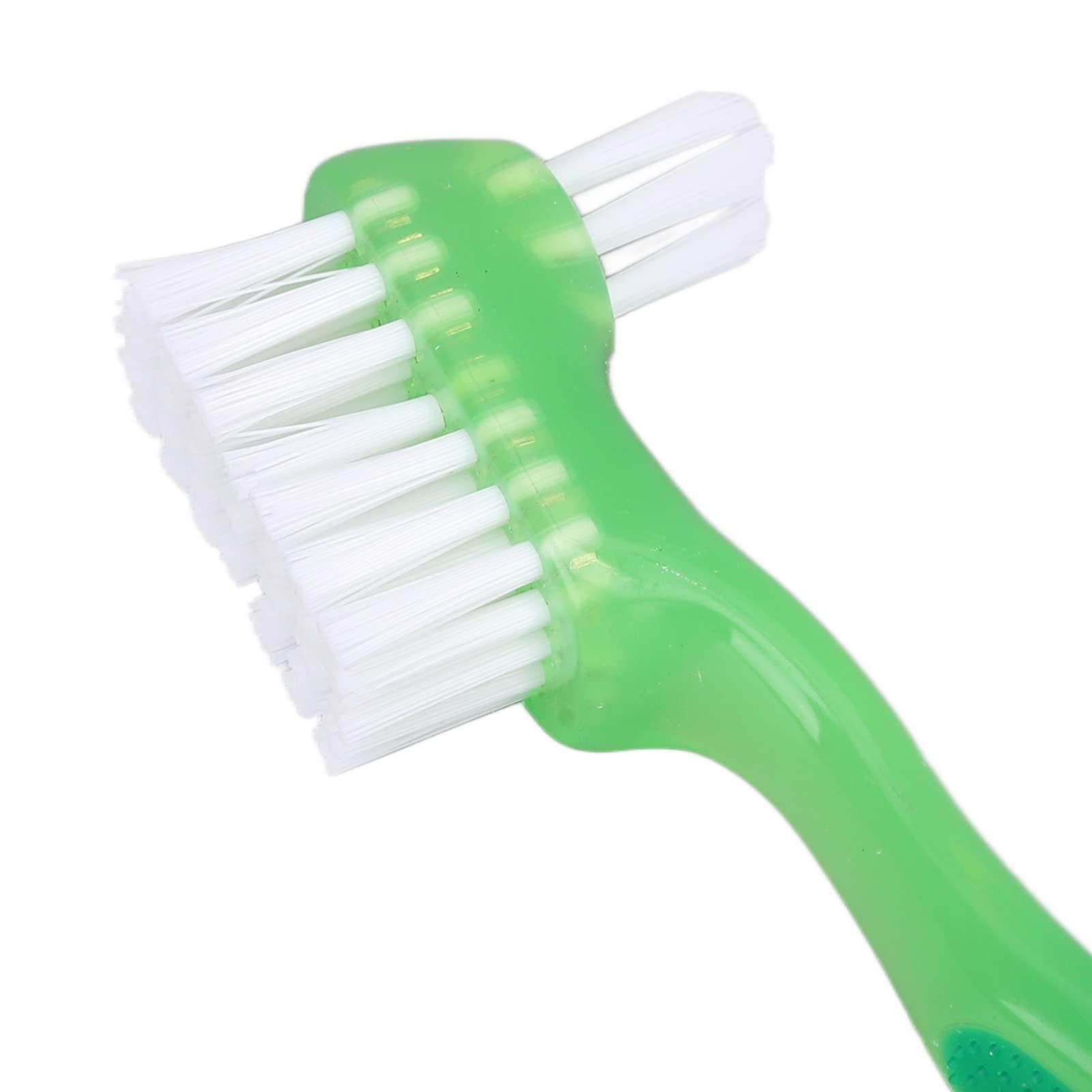 Naroote Denture Brush Denture Toothbrush Denture Brush Set Senior Professional Cleaning Brush for Daily Use (Green) Denture Brush Toothbrush Denture Cleaner Brush
