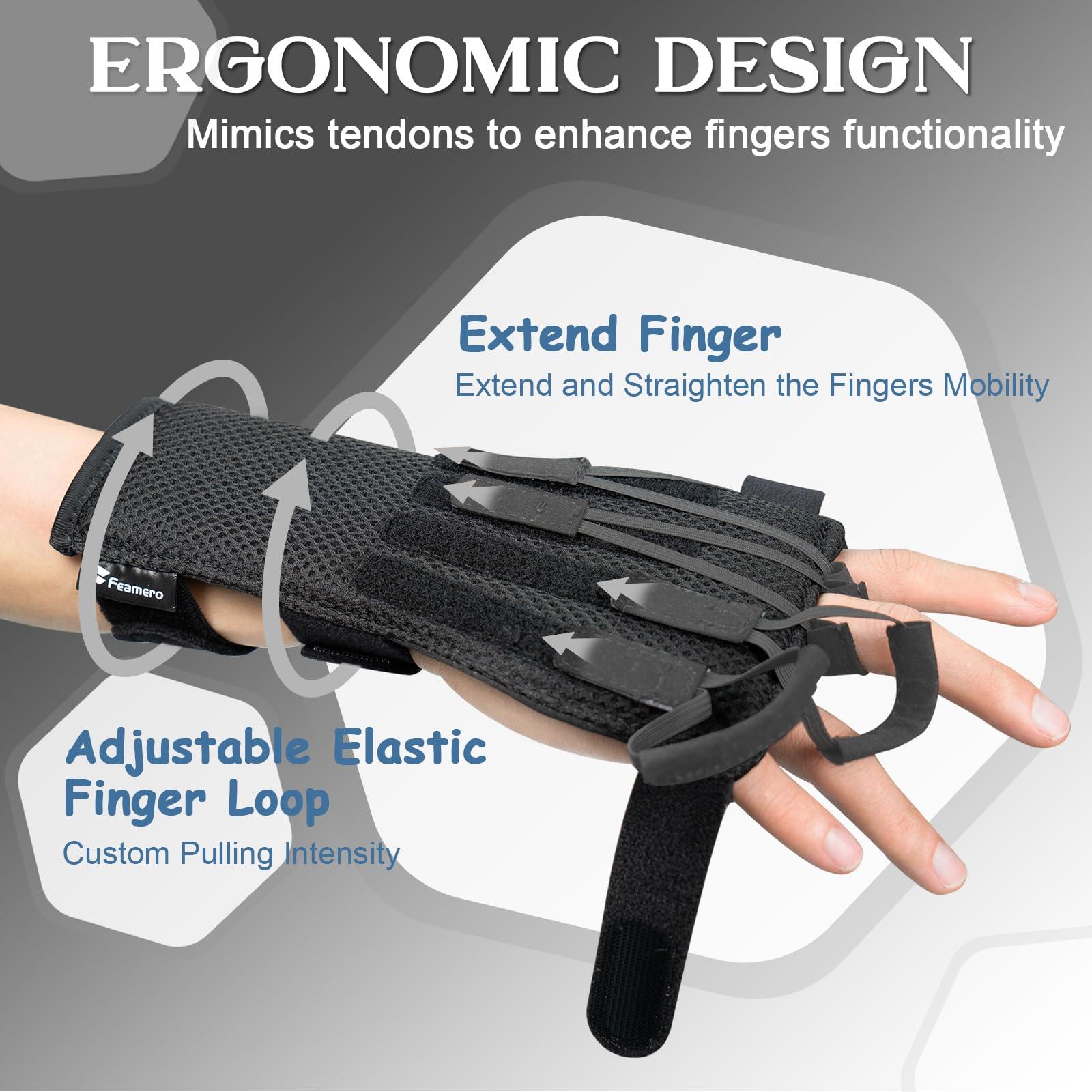 Feamero Feamero Radial Nerve Palsy Splint, Adjustable Finger Extension Brace, Lift Elastic Splint for Drop Wrist, Radial Nerve Injury, Mcp Arthroplasty, Crutch Palsy Treatment, Fit Left & Right Hand