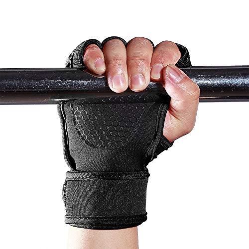 N/ A N/ A Weight Lifting Gym Workout Gloves with Wrist Wrap Support for Men & Women, Full Palm Protection, for Weightlifting, Training, Fitness, Hanging, Pull ups Black
