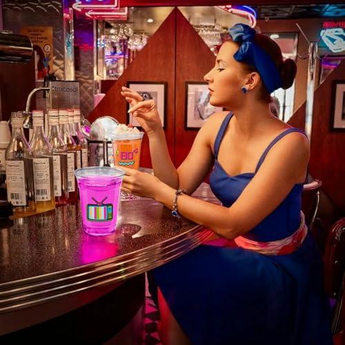 Datyiiha 150 Pack 80's Party Plastic Cups 12 oz Back to 80s Disposable Drinkware Cups for Retro Music Party Decorations Throwback Dance Birthday Party Supplies
