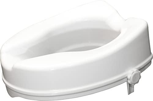 Aidapt Aidapt Raised Toilet Seat with 2\", 4\" or 6\" Elevation, Sturdy Comfortable Construction, Easy to Fit Lock on System with no Tools Required, (Eligible for VAT Relief)