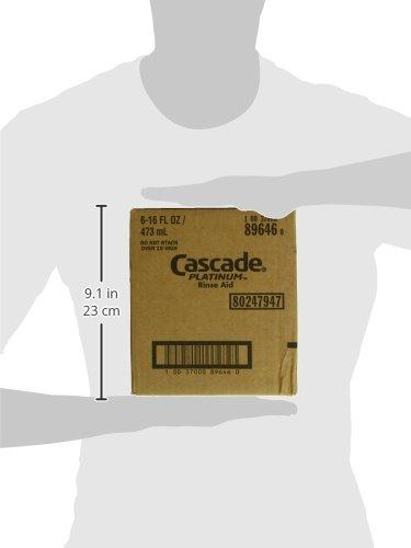 Cascade Cascade Rinse Aid Platinum Dishwasher Agent, Regular, 16 Fluid Ounce (Pack of 6)