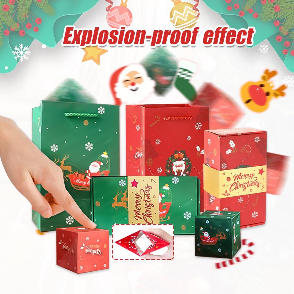 oputemon Surprise Gift Box Explosion for Money, 2025 New Explosion Surprise Gift Box, Christmas Surprise Gift Box for Cash, Folding Pop-Up Surprise Box, Surprise Money Box for Christmas Birthday Gifts (Green)