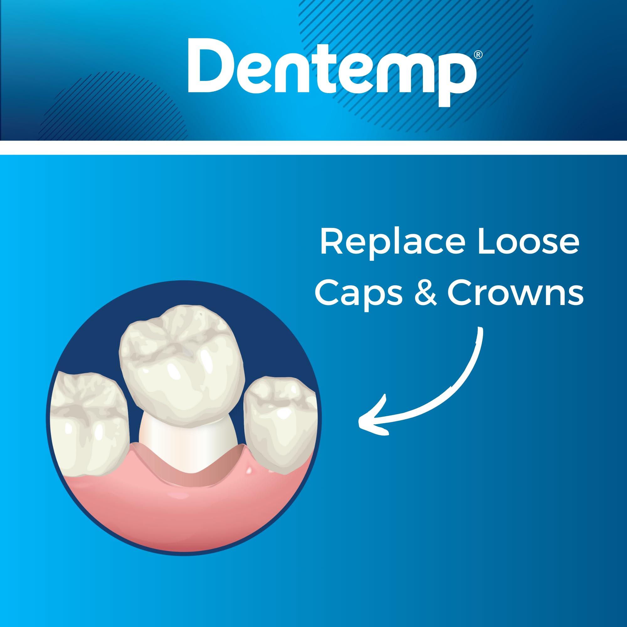 Dentemp Dentemp Recap-It Cap and Crown Repair Dental Kit - Fast Acting Formula Dental Cement for Loose Caps (Pack of 3) - Temporary Cement for Crown and Bridge