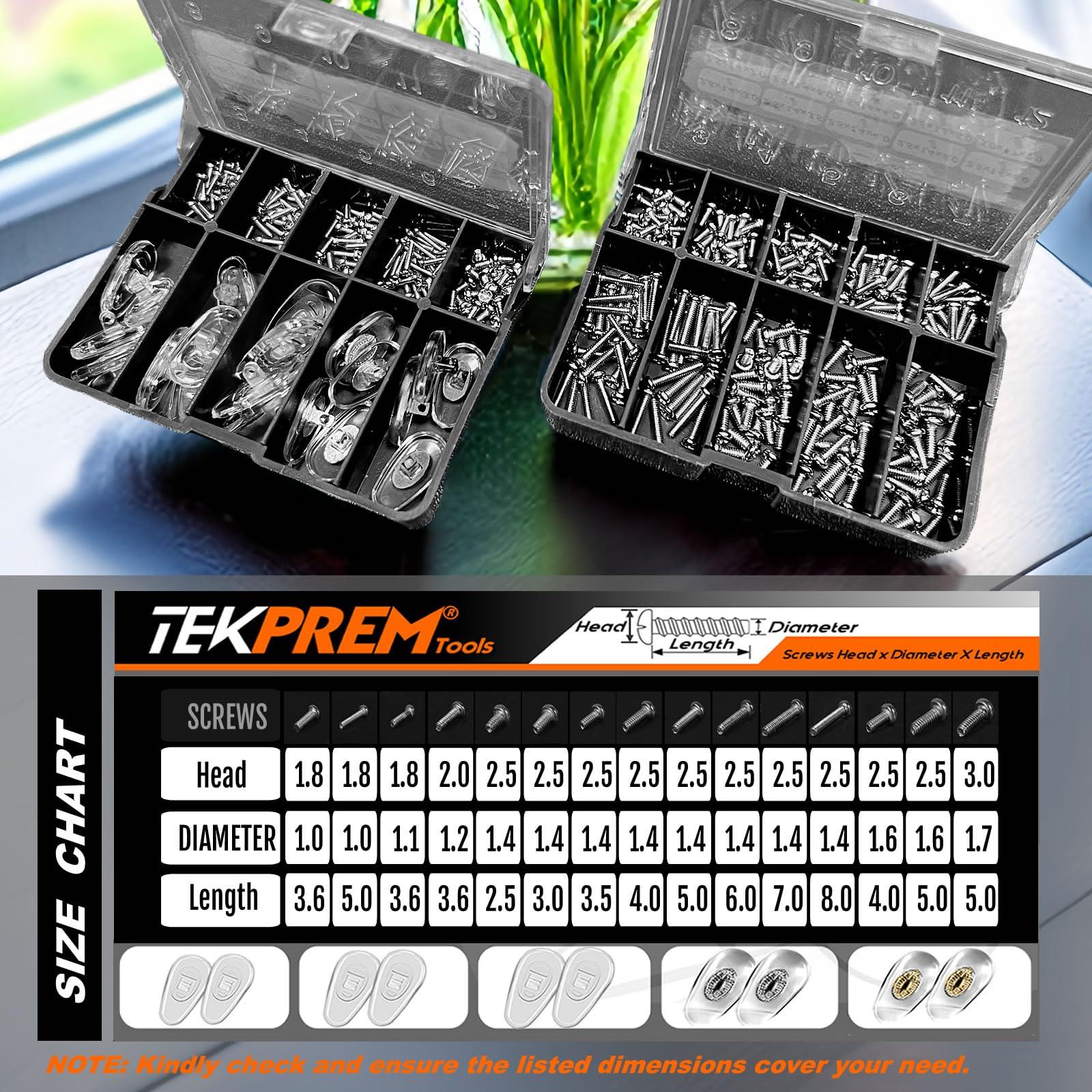 TEKPREM TEKPREM Magnetic Eyeglass Repair Tool Kit, Eye Glasses Repairing Screwdriver Set with Eyeglass Screws,Silicone Nose Pads,Tweezer,Small Screwdriver for Eyeglasses,Sunglasses and Nose Pads Replacement