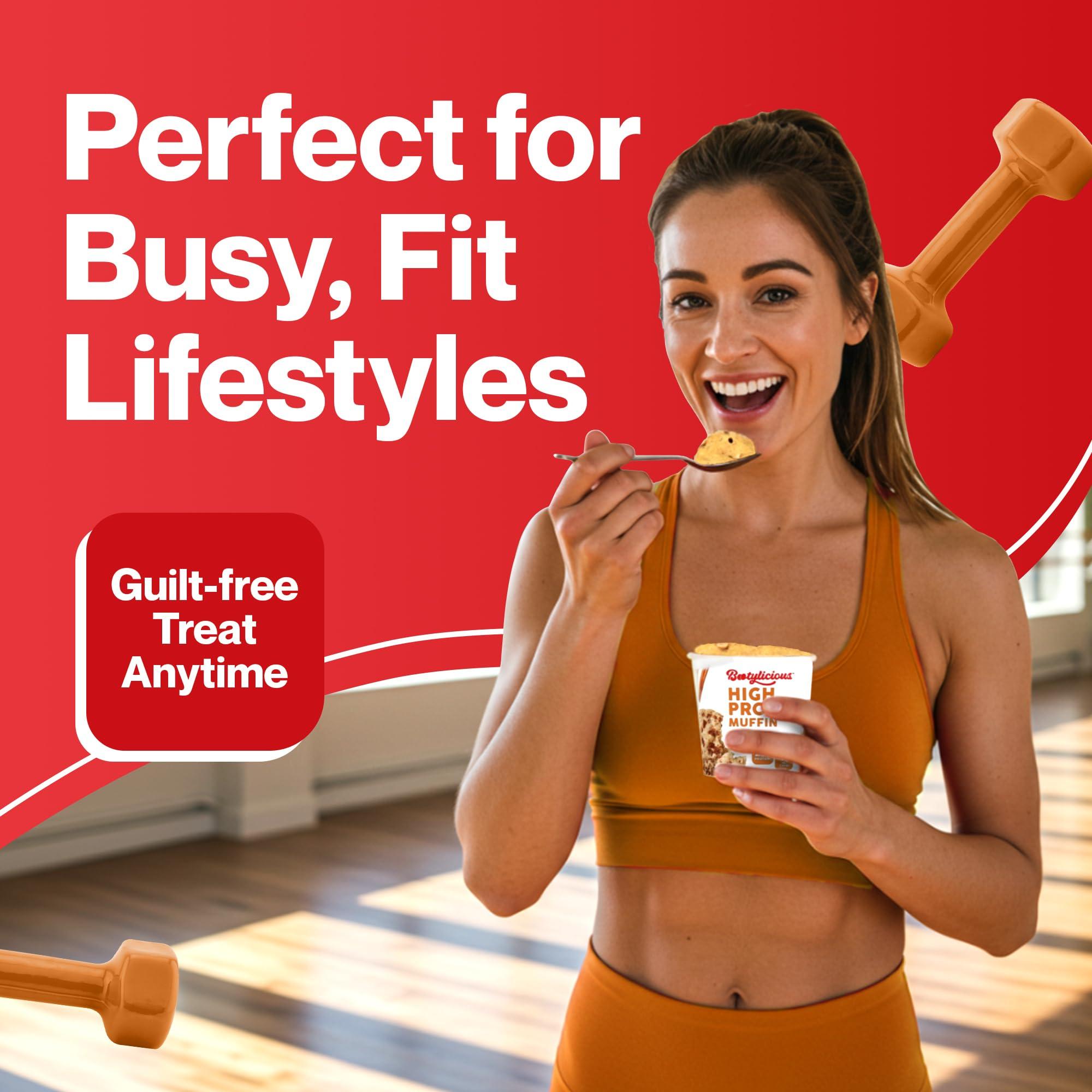 Bootylicious Bootylicious | High-Protein Muffin | 25g Protein, 7g Net Carbs, 1.86-1.76oz Cup, 12-Pack (Cinnamon Bun)