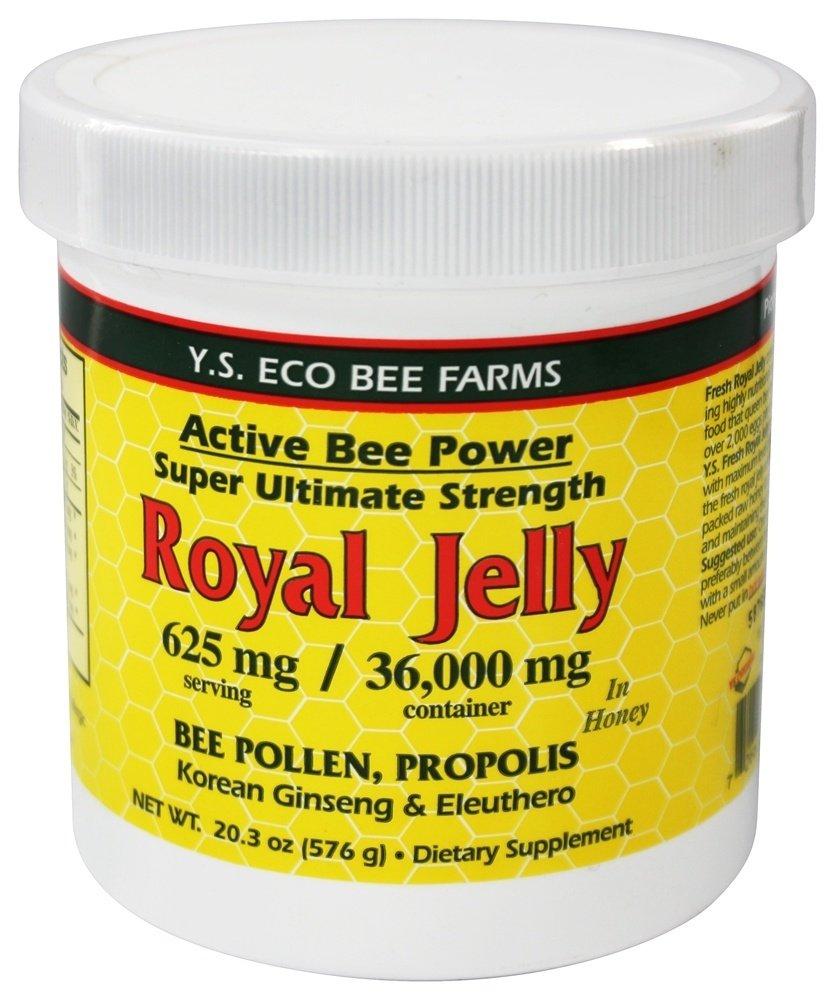 YS Eco Bee Farms Fresh Royal Jelly + Bee Pollen, Propolis, Ginseng, Honey Mix - 36,000mg Y.S. Org 20.3 oz