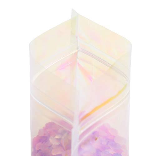 QQ Studio QQ Studio Clear Food Bags for Chocolate, Holographic Snack Bag, Double-Sided Plastic Baggies, Zipper Seal Pouch for Candy, DIY Cellophane Style Candy Kit Packaging Bag (4x6 Inch (Pack of 100 Bags))