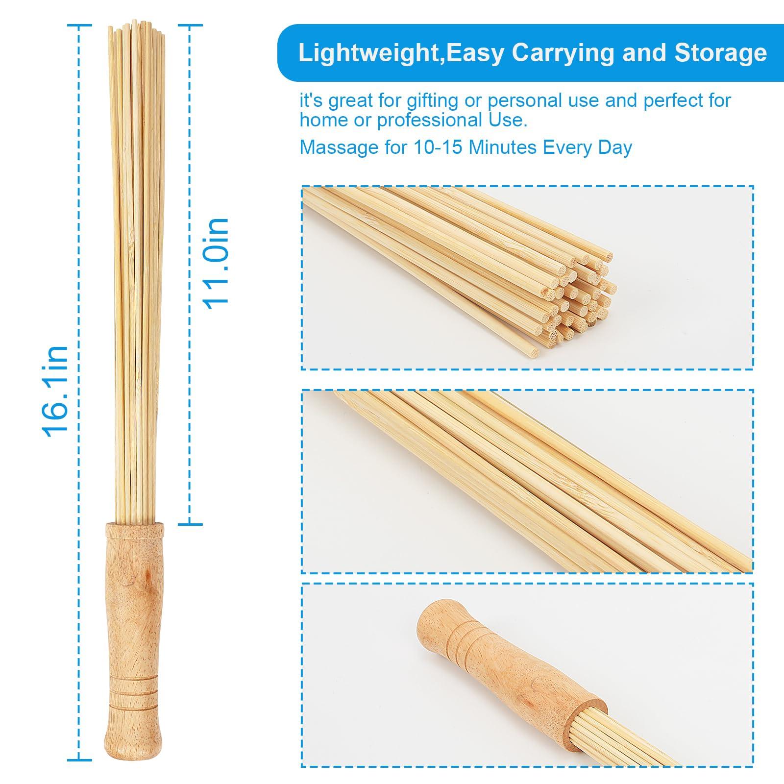 WYJTPONE WYJTPONE 2PCS Bamboo Massage Sticks,Bamboo Therapy Massage Body Tool for Relax Muscles (2)
