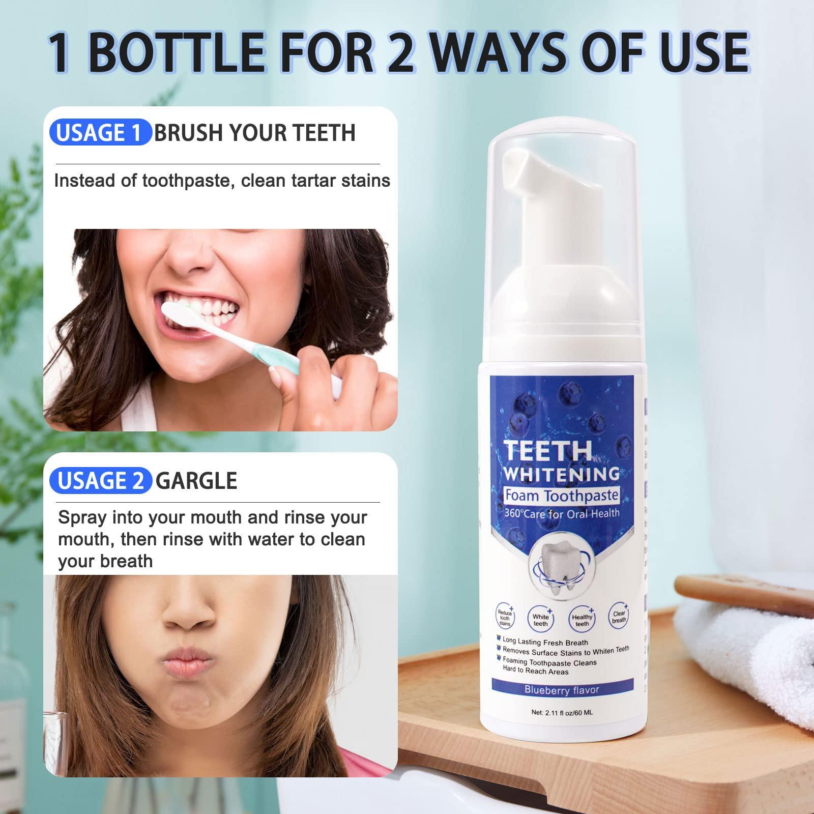 VOGSIG Teeth Whitening Toothpaste with Fluoride, Foam Toothpaste, Ultra-fine Mousse Foam Deeply Cleaning Gums, Stain Removal, Oral Care-Toothpaste Replacement Natural Mouth Wash Water, 3 Fresh Flavor