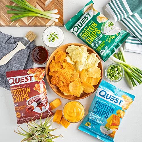 Quest Nutrition Quest Nutrition Protein Chips Variety Pack, (BBQ, Cheddar & Sour Cream, Sour Cream & Onion), High Protein, Low Carb, 1.1 Ounce (Pack of 12)