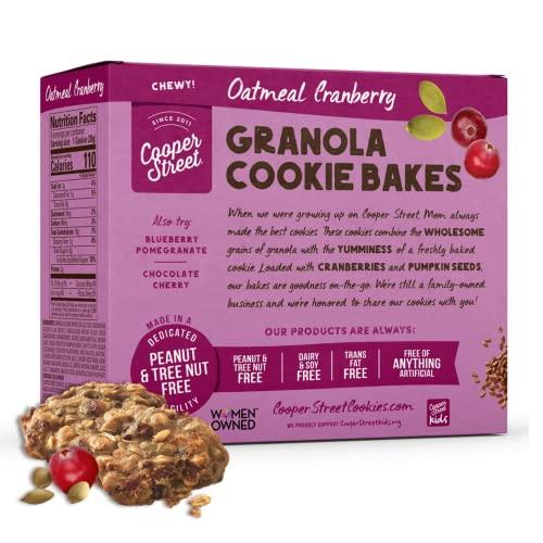 COOPER STREET Cooper Street Granola Cookie Bake - Chewy Granola Bars with Chia, Flax, Buckwheat and Oats in Delicious Oatmeal Cranberry Flavor | Individually Wrapped Healthy Breakfast Bars | 1 oz | 48 Pack