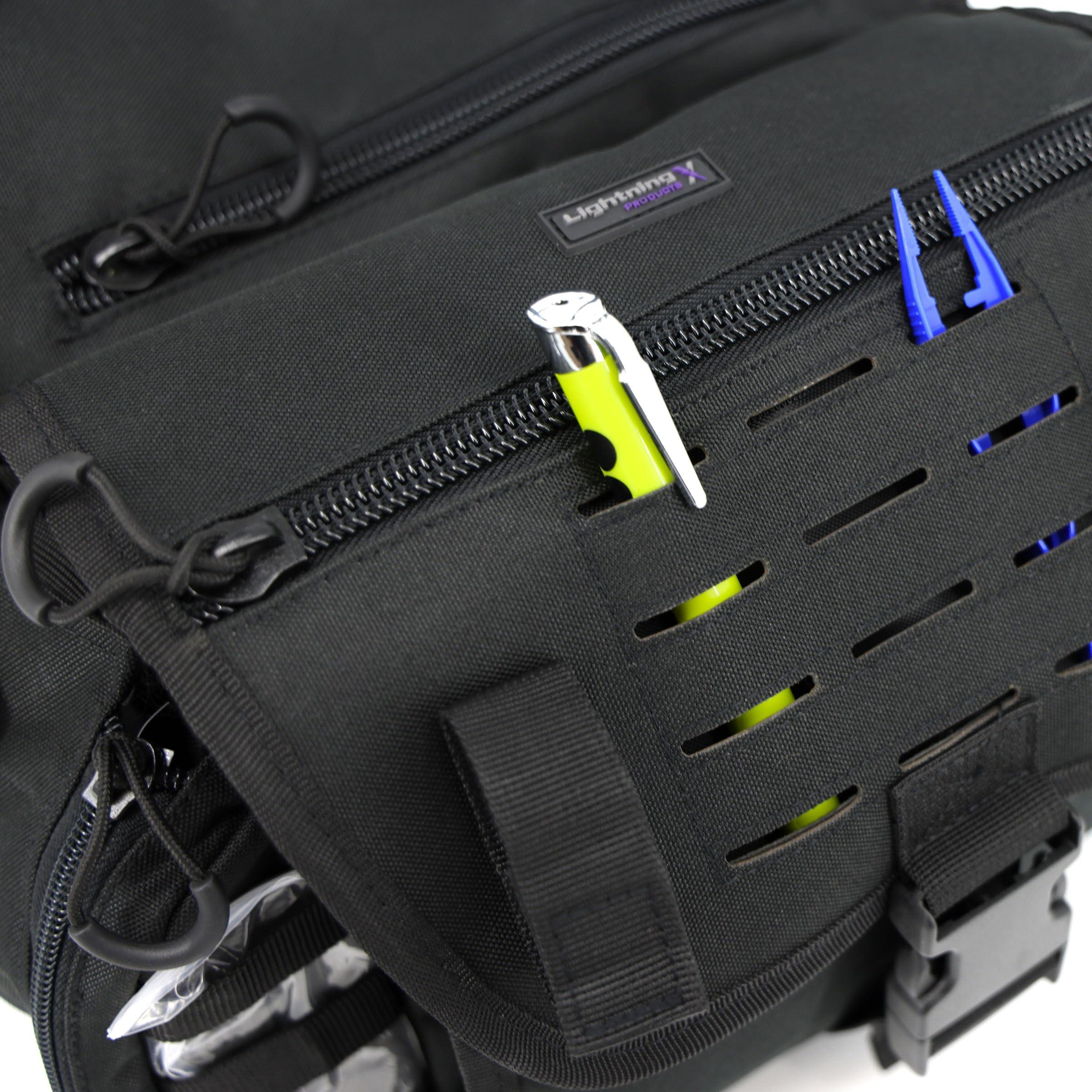 Lightning X Products Lightning X Fully Stocked Tactical Shoulder Sling Pack | MB15-SKA | First Aid Responder Medic Kit - BLACK