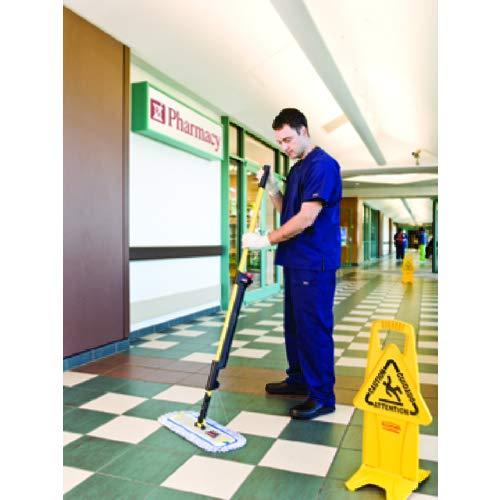 Rubbermaid Rubbermaid Commercial Products Mop Head for Microfiber Damp Mop, 18-Inch, Blue, Heavy-Duty Single Sided Cleaning Cloth for Hardwood/Tile/Laminated Floors in Kitchen/Lobby/Office