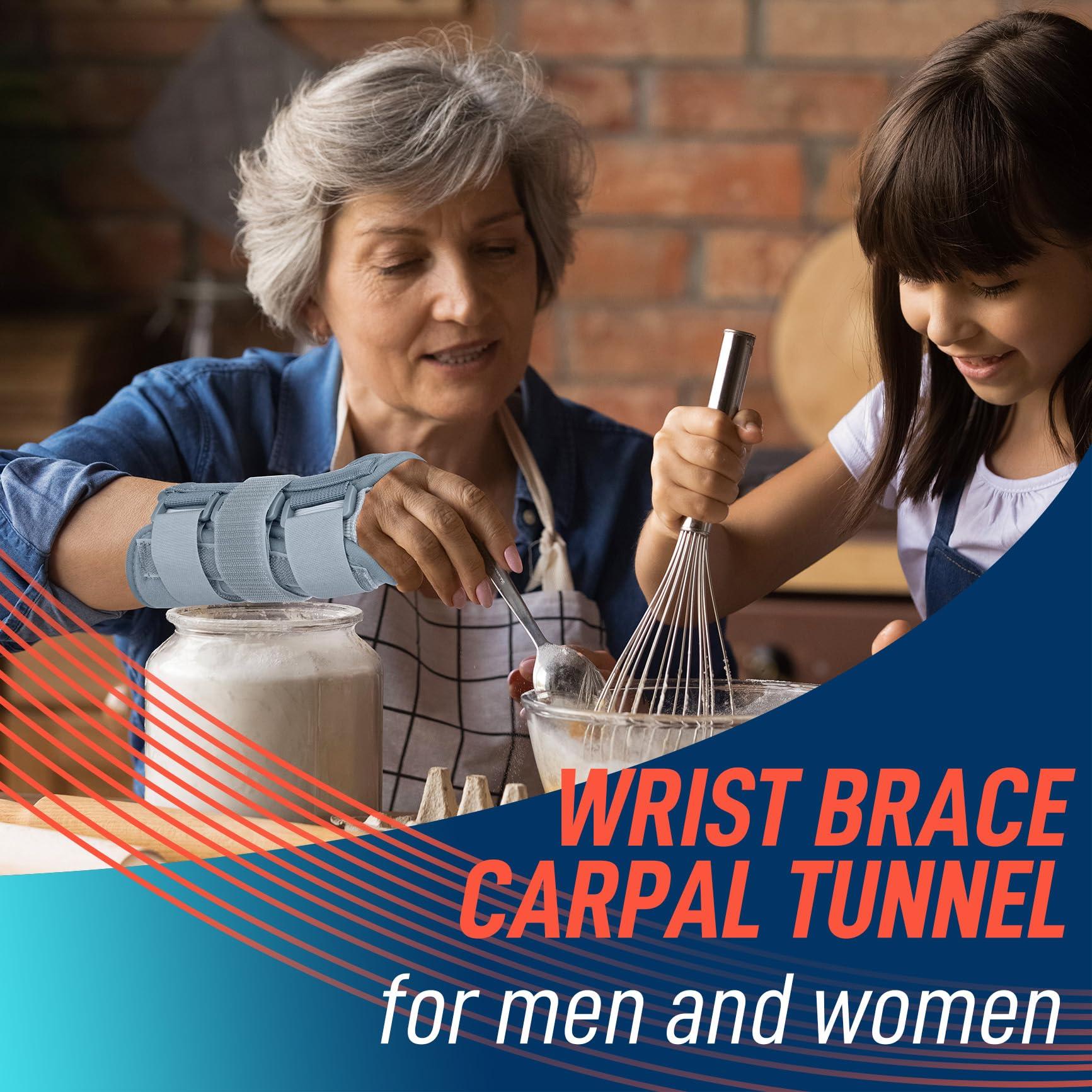 FEATOL FEATOL Wrist Brace Carpal Tunnel for Women Men, Adjustable Night Sleep Support Brace with Splints Left Hand, Medium/Large