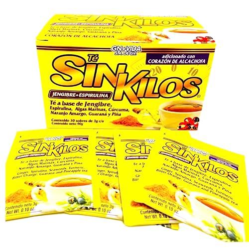 GN+Vida SinKilos Detox Tea GN+Vida Powerful Cleansing Tea with Ginger, Spirulina, Turmeric Orange and Pineapple Healthy Antioxidant Formula, Caffeine Free All Natural Digestive Te Panza y Grasa Herbal | 30 Ct