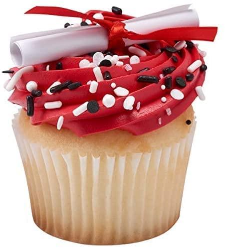 Oasis Supply Oasis Supply Graduation Cap Cake Topper with Diploma, Red