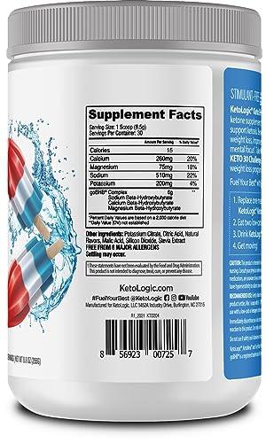 Ketologic Ketologic Keto BHB (Patriot Pop Flavor) 30 Servings - Exogenous Ketone Supplement with goBHB, Beta-Hydroxybutyrate Salts