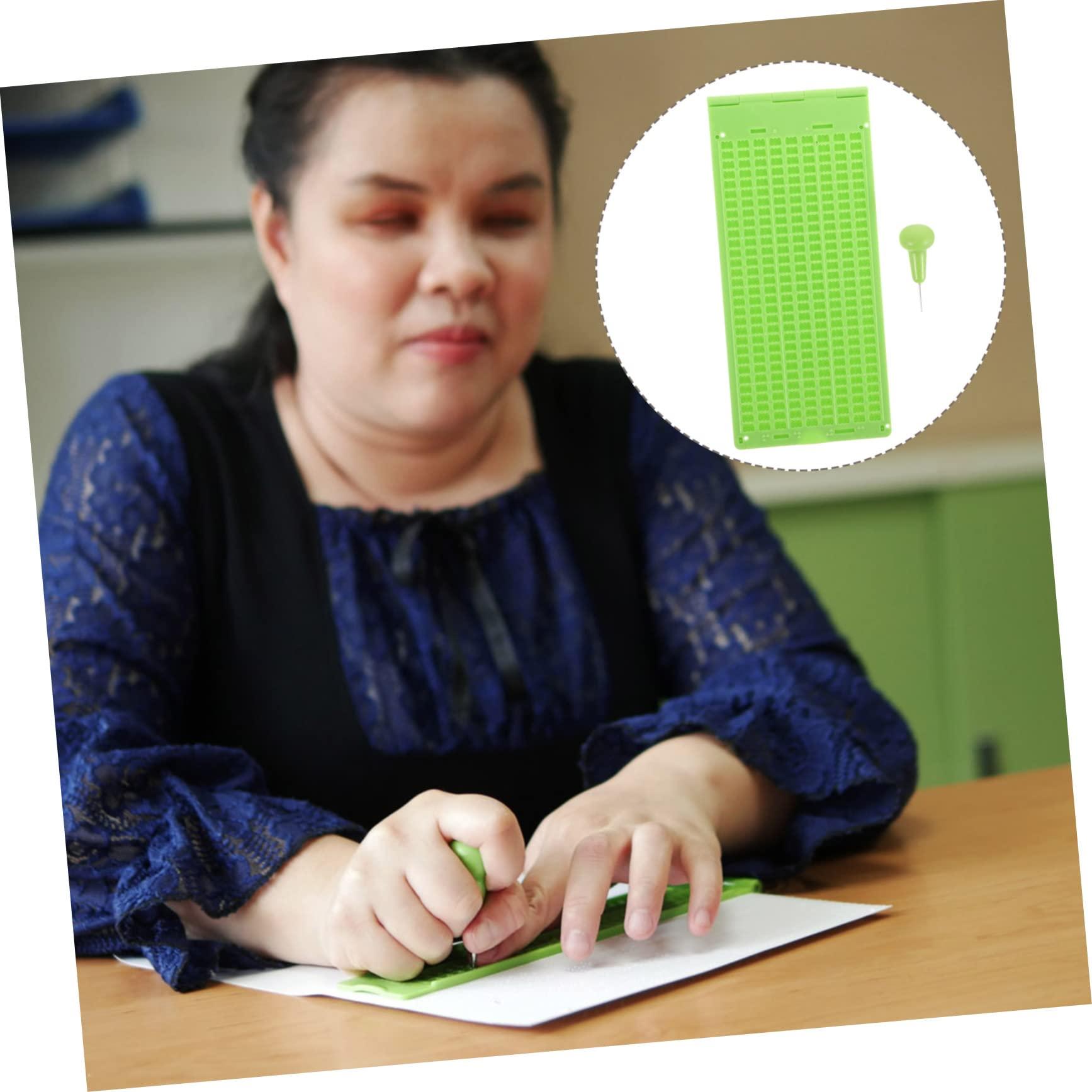 Uonlytech Uonlytech 3 Sets Braille Tablet Braille Plate Braille Fingerboard for Blind Braille Slate and Stylus Kit Braille Writing Slate and Stylus Kit Braille Writing Plate Measuring Spoon Plastic