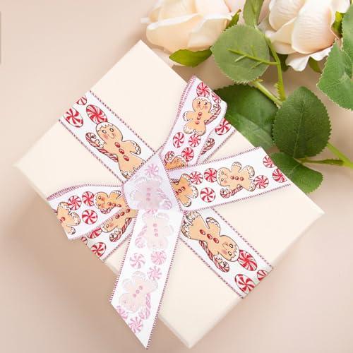 Healifty 1 Roll Handmade Wire Edge Bow Ribbon Wrapping Ribbon DIY Ribbon Christmas Tree Decorative Ribbon Xmas Ribbon Christmas Ribbon Decor Ribbons for DIY Packing Ribbons