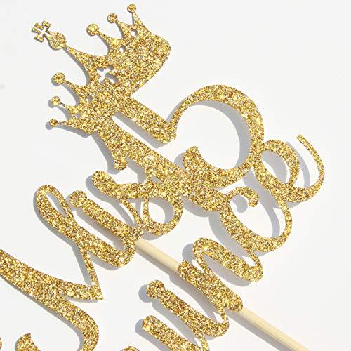 Bytorjar Mis Quince 15 Cake Topper, Hello 15, Cheers to 15 Years, 15th Birthday/Anniversary Party Decorations Gold Glitter.