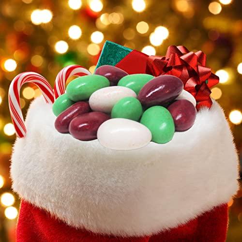 It's Delish Christmas White, Red & Green Jordan Almonds by Its Delish, 3.5 lbs. Jumbo Reusable Container | Candied Almonds with Sweet Hard Candy Coating - Perfect for Christmas Themed Parties - USA Made & Vegan