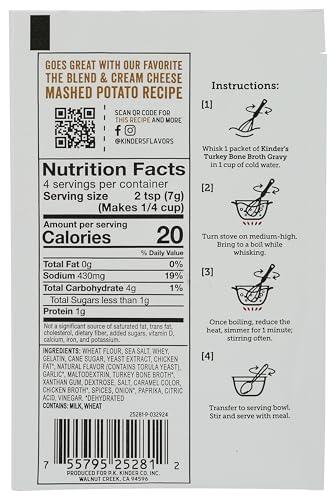 Kinder\'s Kinder\'s, Bone Broth Roasted Turkey with Sea Salt & Herbs Gravy Mix, 1 Ounce