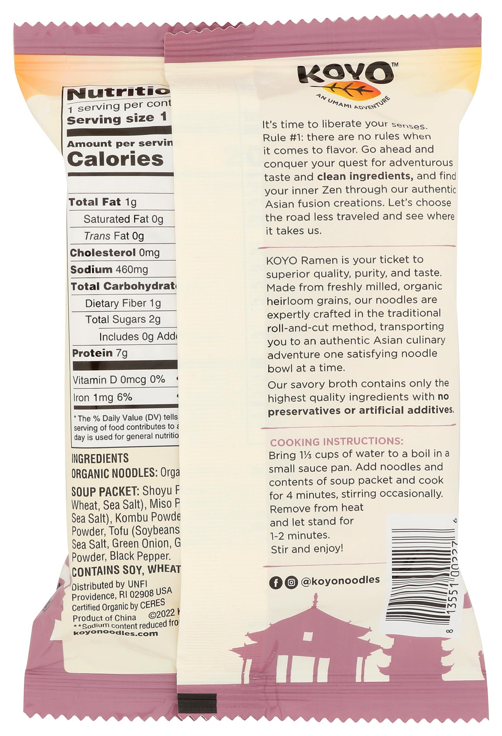 Koyo Koyo, Ramen Tofu Miso Reduced Sodium, 2.1 Ounce