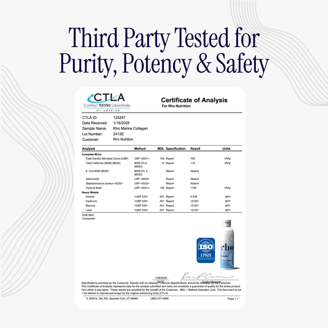 Rho Nutrition Rho Nutrition Liposomal Collagen Peptides - High-Absorption Liquid Collagen Supplement - Supports Skin Elasticity, Joint Health, and Overall Vitality for Healthy Aging, 5 fl oz