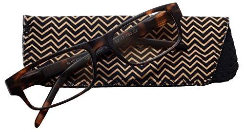 M Readers M Readers Designer Reading Glasses 100-MDEMI-300 in Matte Tortoise 52mm