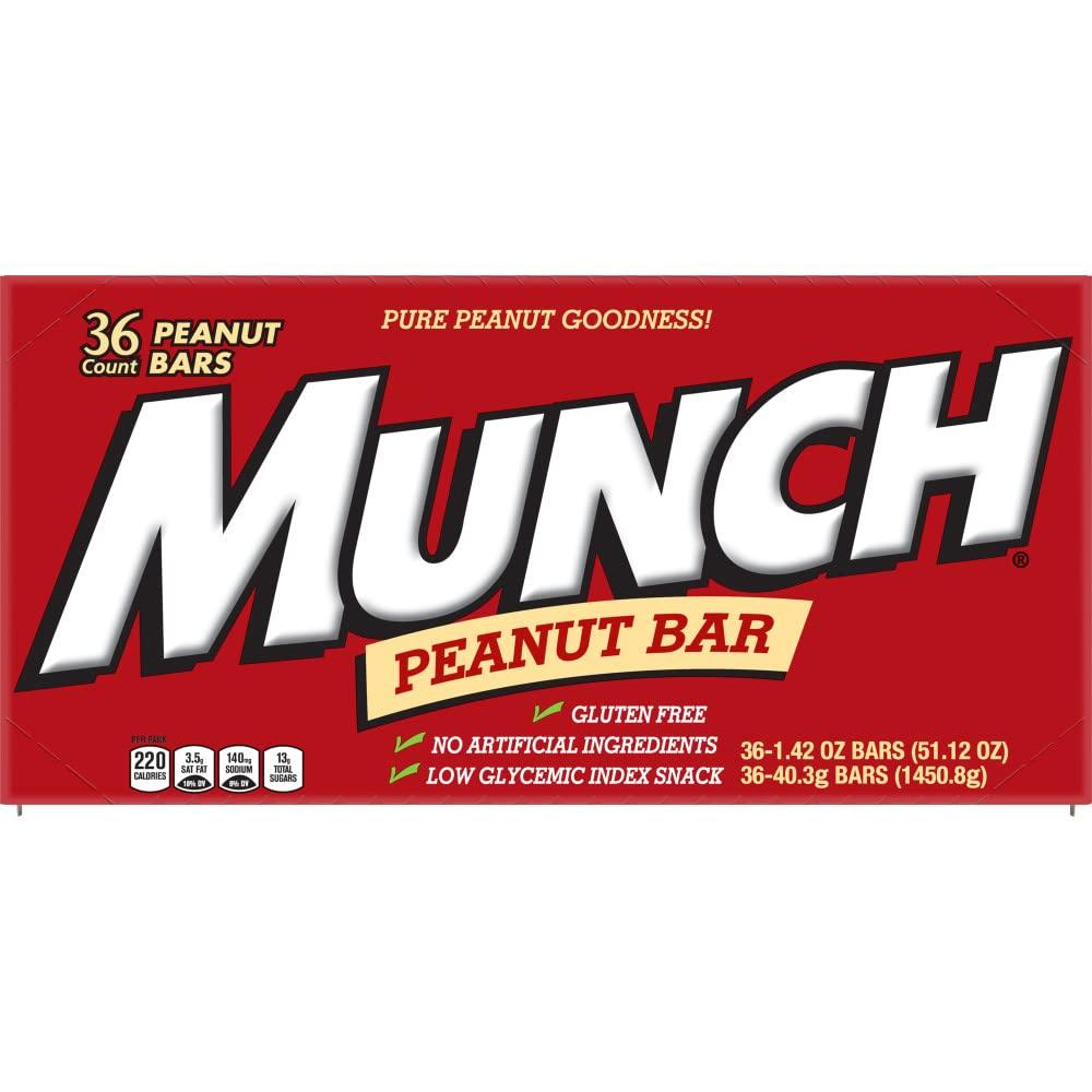 Munch MUNCH Peanut Bar Singles Size 1.42-Ounce Bar 36-Count Box