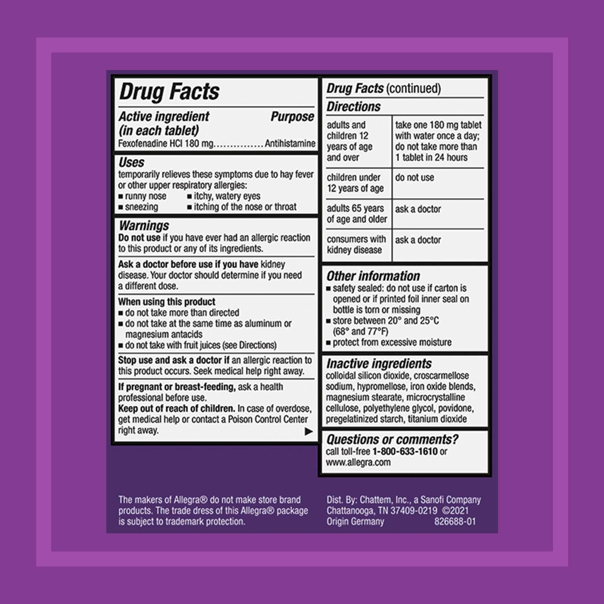 Allegra Allegra 24HR Adult Non-Drowsy Antihistamine Tablets, 100-Count, 24-Hour Allergy Relief, 180 mg & Adult 24HR Non-Drowsy Antihistamine Gelcaps, 60-Count, Fast-Acting Allergy Symptom Relief, 180 mg