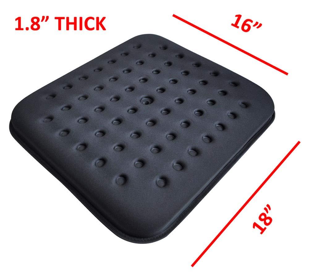 Tektrum Tektrum Thick Orthopedic Cool Gel Seat Cushion with Cooling Vents for Wheelchair, Office, Home, CarSupport for Low Back, Tailbone, Hip, Prevents Sweaty Bottom, Promotes Healthy Posture (GS1201-BLK)