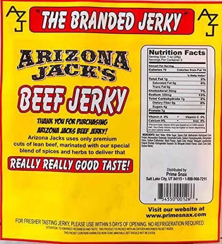 Prime Snax Corp Arizona Jack's Super Giga Individually Wrapped Jerky 4 Flavor Multipack (Original, Teriyaki, Pepper, & Hot)