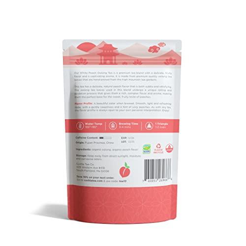 CUSHLA Whole Leaf White Peach Wuyi Oolong Tea Bags - No Artificial Ingredients Makes 40 Cups