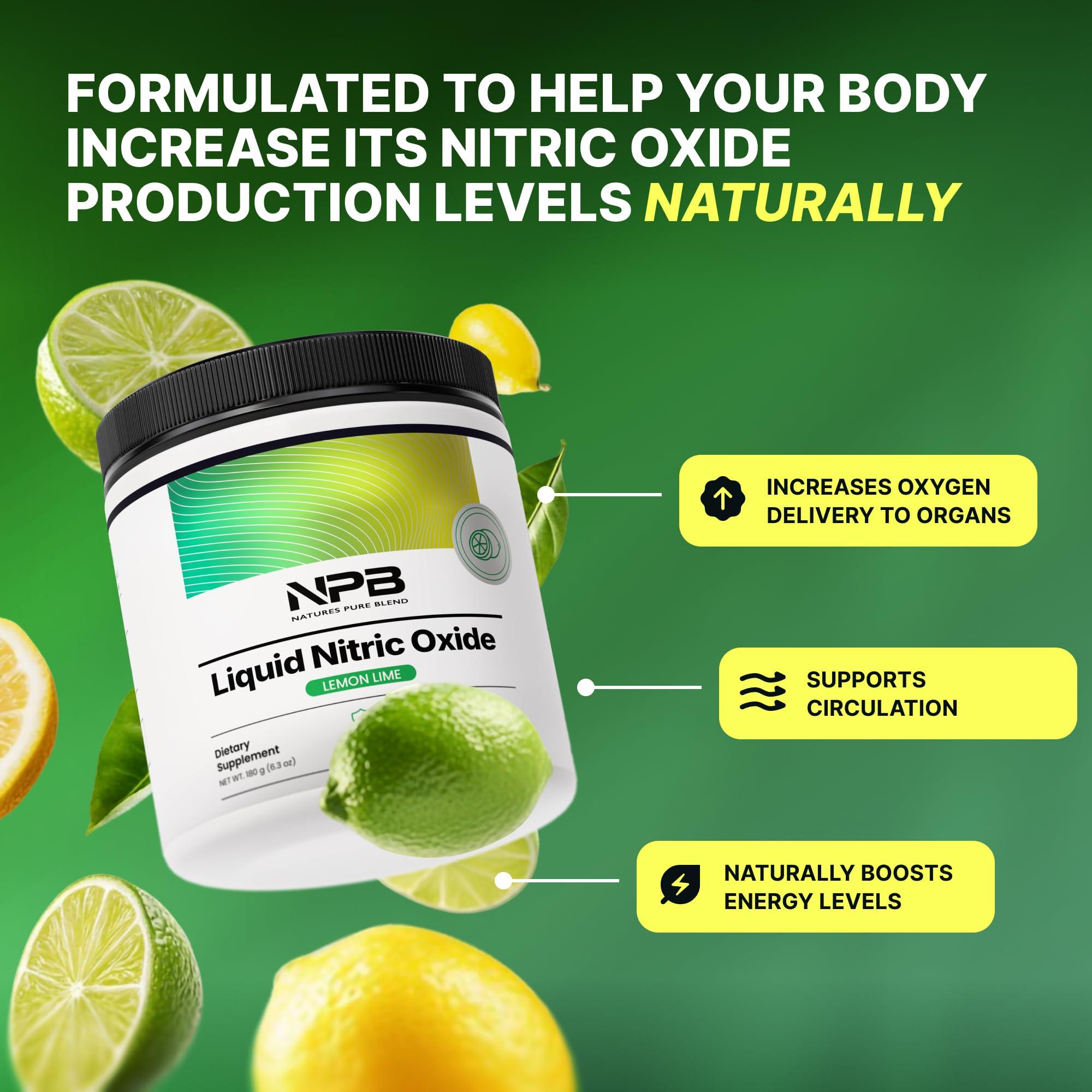 Nature\'s Pure Blend Nature\'s Pure Blend Liquid Nitric Oxide - Blood Pressure Support Drink - Blood Circulation - 5,000 MG - Nitric Oxide Supplement - Amino Acids -