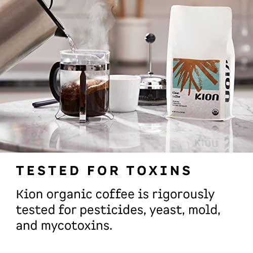 Kion Kion Organic Whole Bean Coffee, Tested for Toxins, Ethically Sourced, Rich, Bold, and Smooth, Medium Roast 12 Oz (1 Pack)