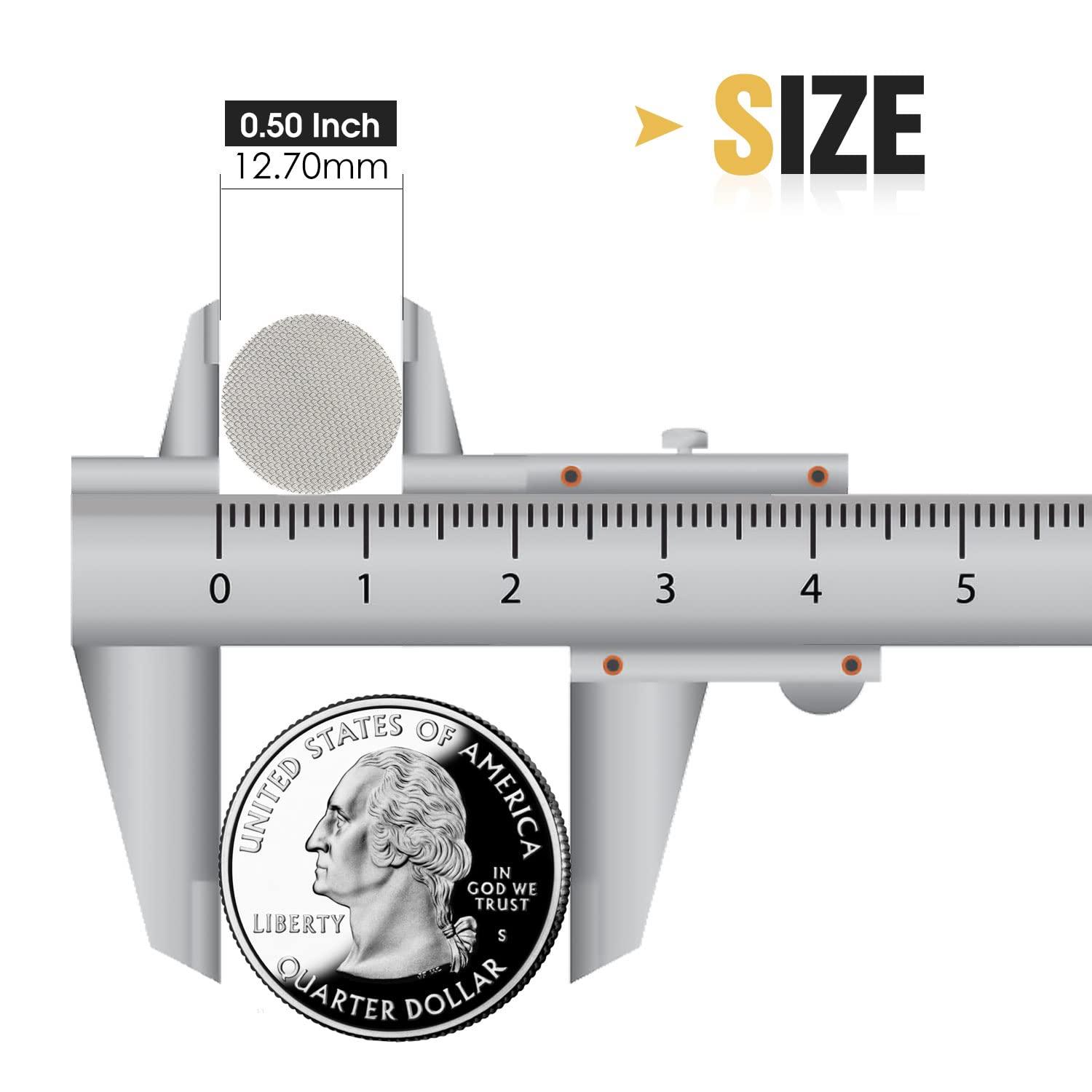 STANKER Pipe Screens 120pcs 1/2 Inch 12.7mm Stainless Steel Pipe Screen, 0.5 Inch Metal Mesh Filter Screen