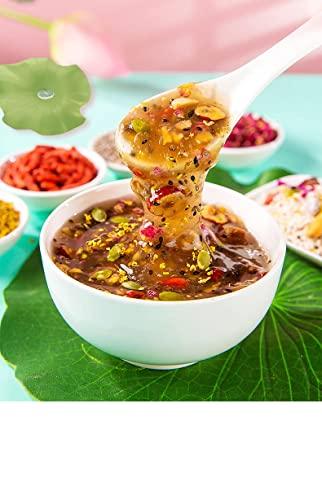 wa sai luo Tremella fuciformis soup Instant Lotus Root Starch Soup Chinese Snacks nut and Lotus Root Powder Breakfast ?Meal substitute powder 500g/ can (Rose Chia Seed Lotus Root Powder,1 can)